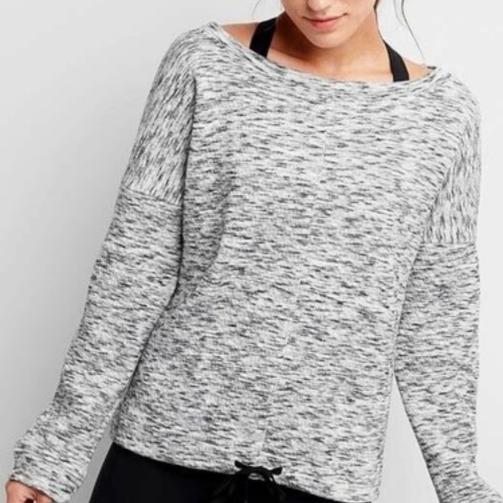Quilted Crinkle Pullover Drawstring Hem Sweatshirt